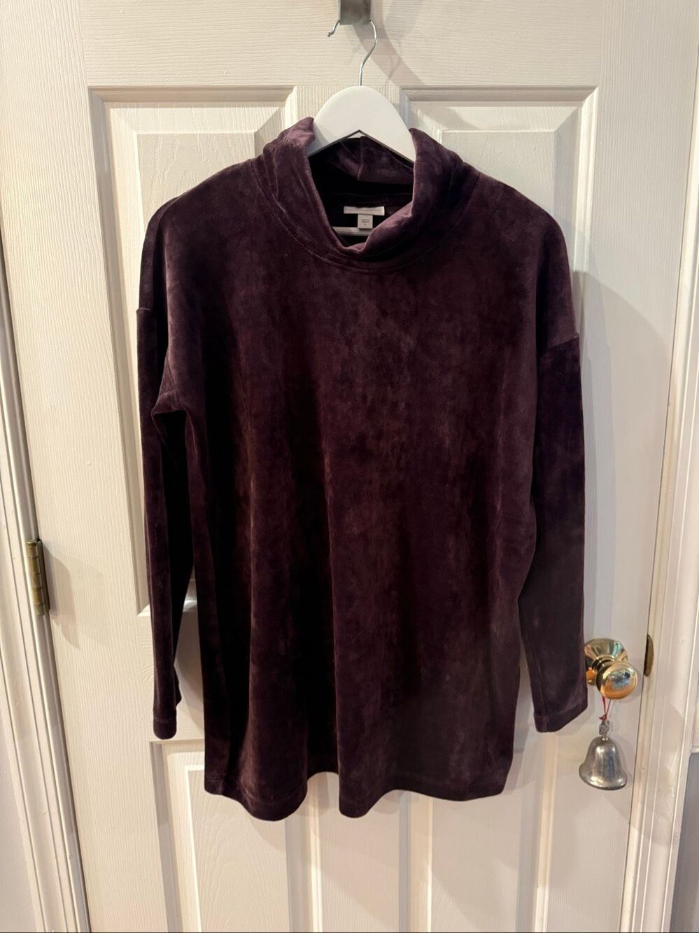 J. Jill Pure Jill Plum Velour Turtleneck Tunic Top sz S EUC